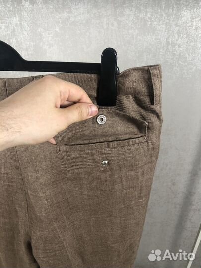 Брюки/штаны из льна Brunello Cucinelli Leisure fit