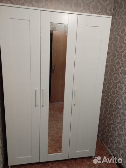 Шкаф IKEA белый Бримнэс 3 дверный бу