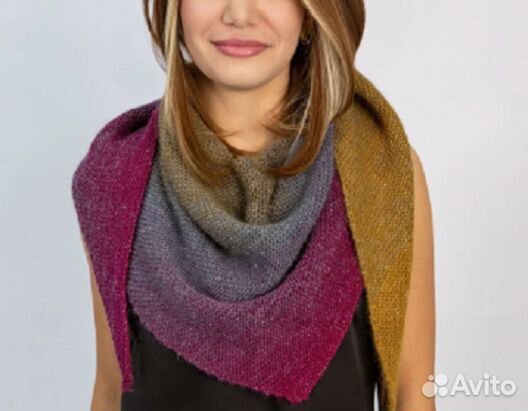 Вязаная шаль из мериносовой шерсти