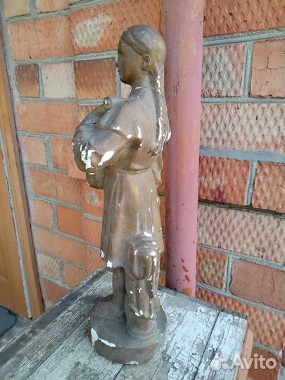 Статуэтка скрипачка гипс СССР