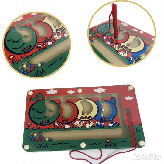 Магнитная гусеница Красная развиваем моторику