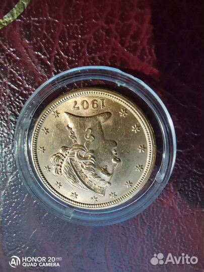 5 долларов 1907 США золото. Редкая