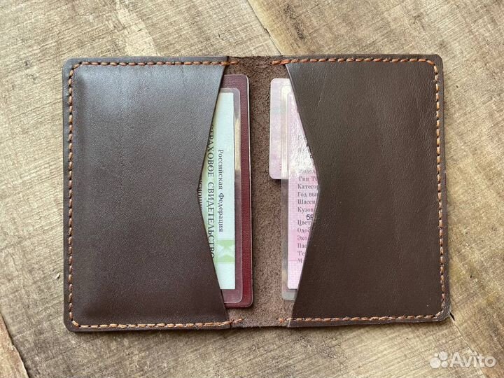 Обложка на паспорт натуральная кожа ручной работы