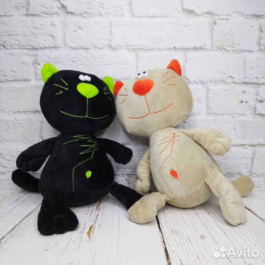 Мягкая игрушка Кот Батон черный серый