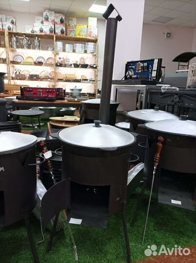 Печь для казана с трубой 12л