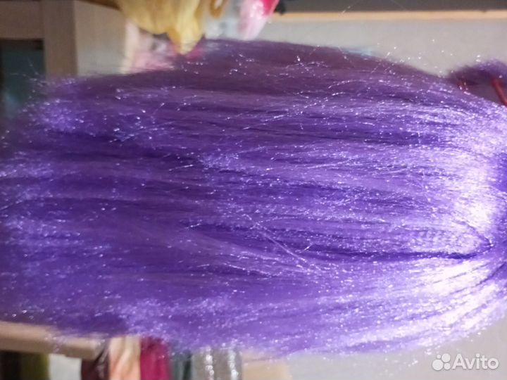 Парик фиолетовый средний термостойкий с гофрацией