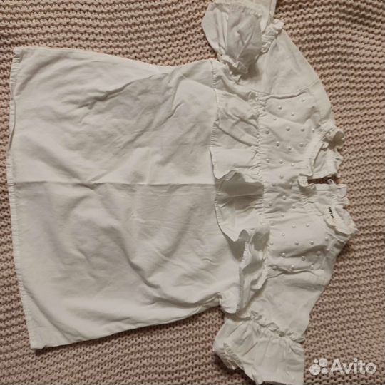 Блузка белая на девочку котон хлопок