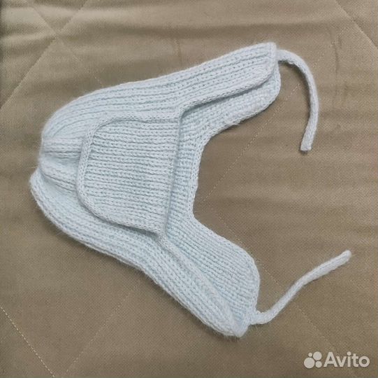 Шапка ушанка женская вязаная