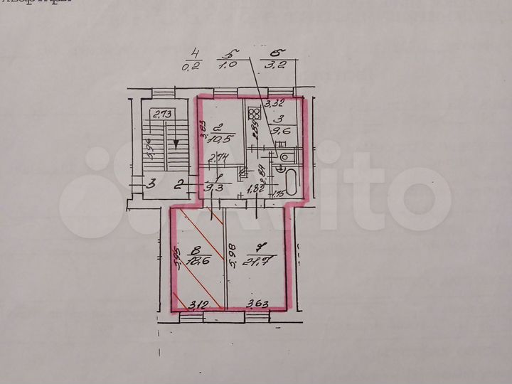 Комната 19 м² в 3-к., 2/3 эт.