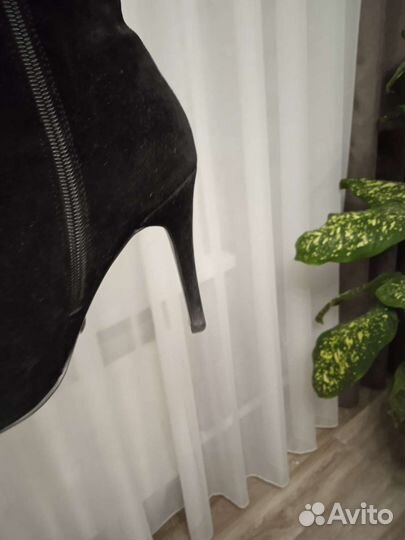 Сапоги ботфорты 39 размер замшевые