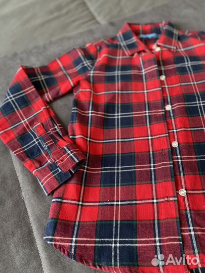 Рубашка в клетку для девочки 128