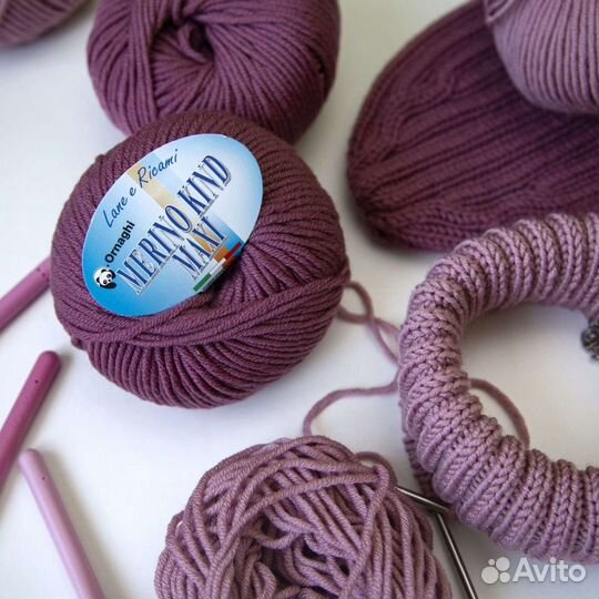 Пряжа меринос Ornaghi, спицы, крючки