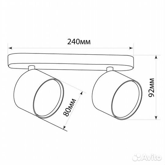 Светильник накладной под лампу 2*GX53 ML212 41477