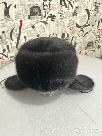 Шапка ушанка норковая