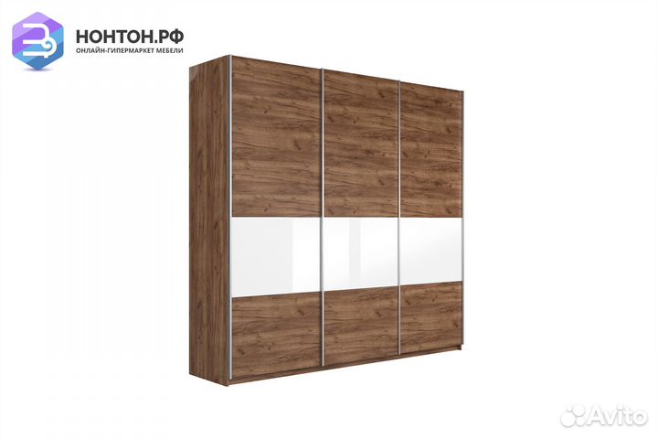 Шкаф-купе 3-х створчатый широкий Прайм дуб табачны