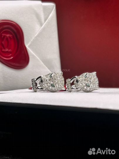 Серьги Cartier Panthere белое золото 750