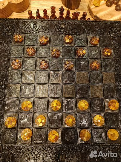 Янтарные шашки фишки нарды