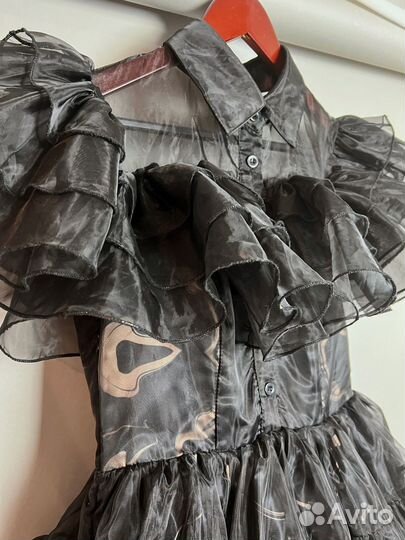 Косплей костюм платье Уэнсдей Аддамс аниматорам