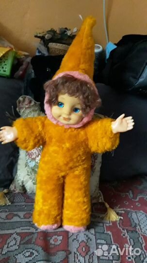 Кукла СССР в меховом комбинезоне.1986-1990гг