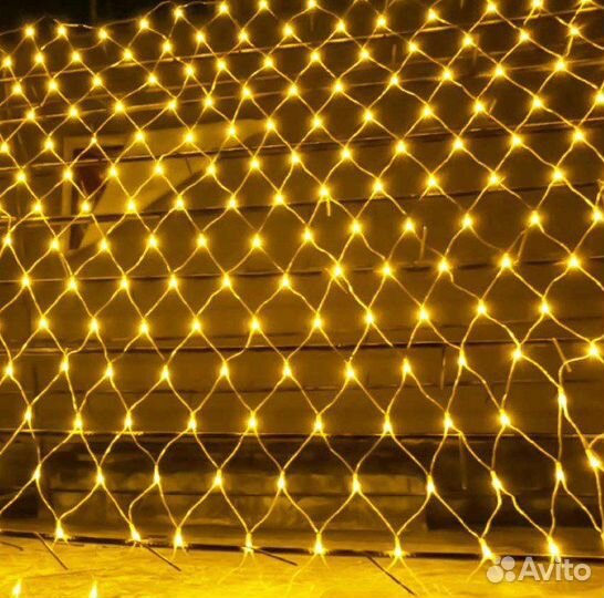 Гирлянда сетка 2*2 желтая
