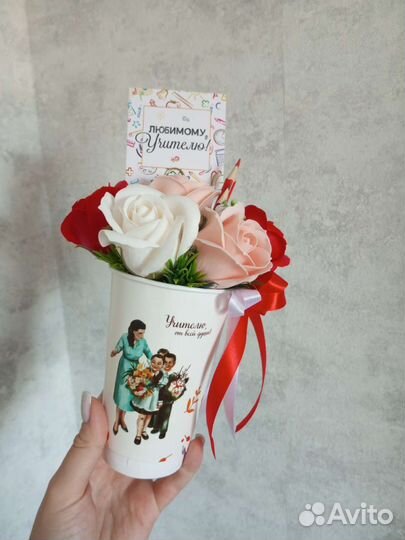 Букет из мыльных роз на 1 сентября