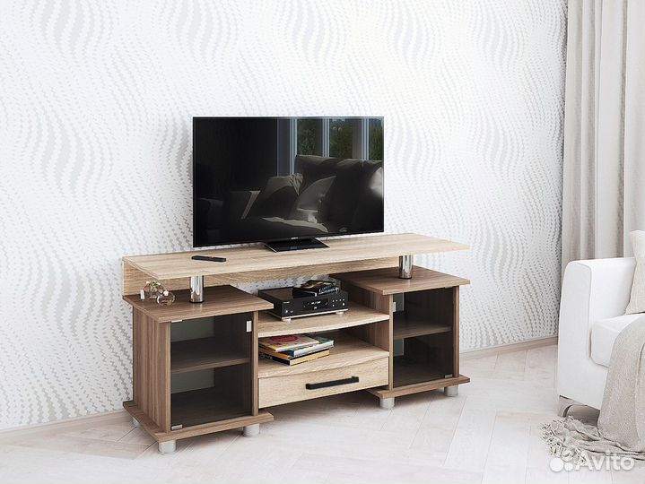 Тумба тв-003 (к2) со стеклом и ящиком
