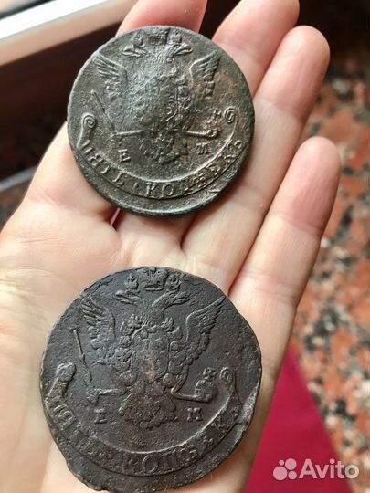 Монеты 5 копеек Екатерины 2, 1773-1783