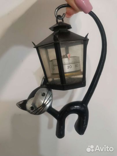 Подставка под горячее латунь кот термометр Рига