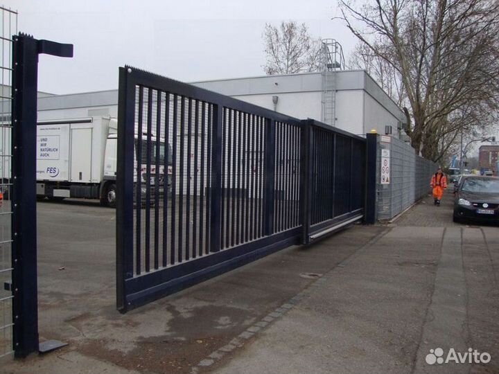 Установка откатных ворот