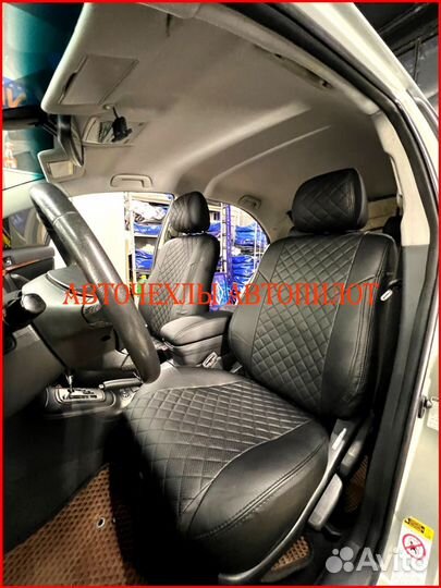 Чехлы Автопилот Toyota Avensis 2 из экокожи чёрные