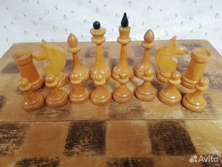 Шахматы СССР обиходные Дерево размер 40 см