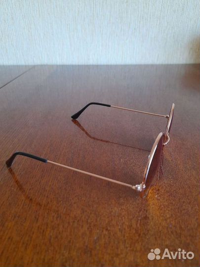 Очки солнцезащитные круглые желтые зеркальные