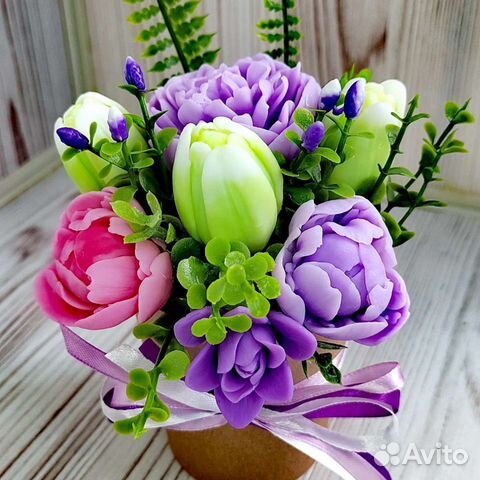 Букетики из мыла