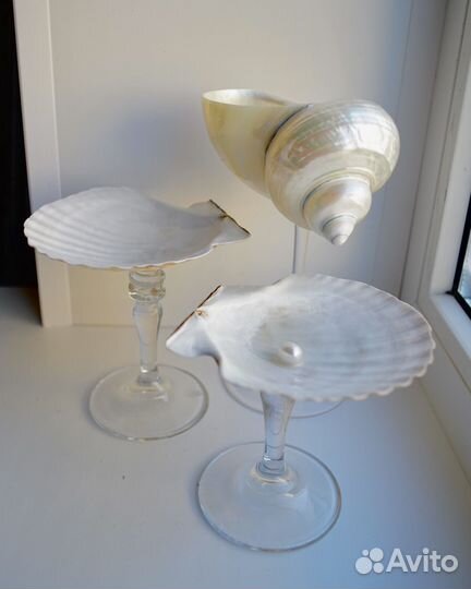 Бокалы ракушки перламутровые, ручной работы