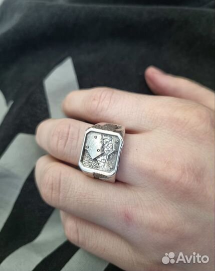 Новая массивная мужская печатка (серебро 925)