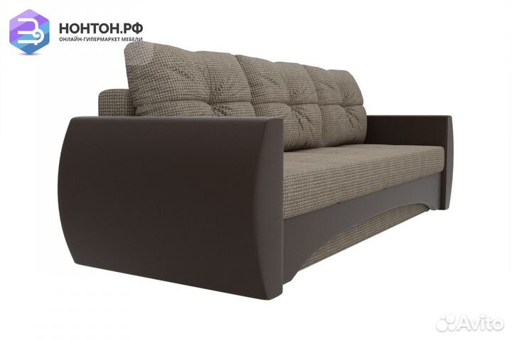 Диван еврокнижка Сатурн корфу / экокожа коричневая