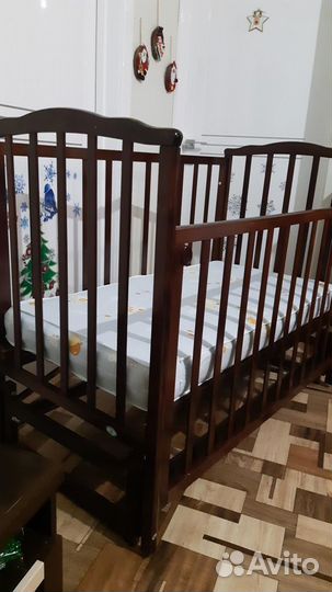 Детская кроватка с маятником Можга+ортопед. матрас