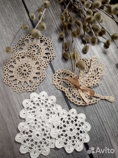 Вязаный весенний декор. Набор. Ручная работа