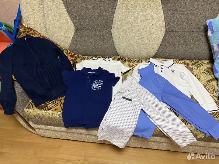 Рубашки, футболки-поло, кофта в школу