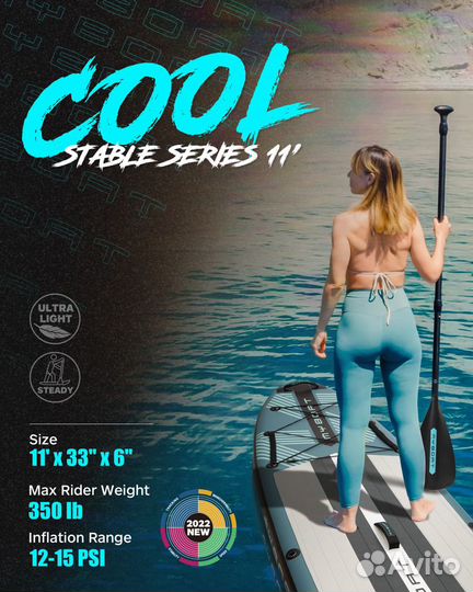 Надувная SUP-доска myboat blue/gray 11' 335x84x15с