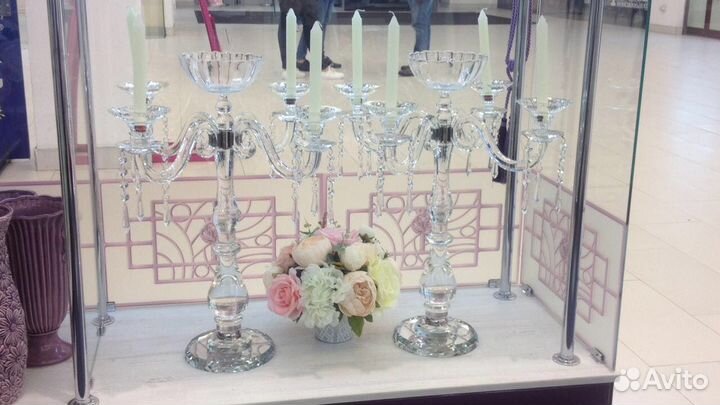 Подсвечник, канделябр (стекло, хрусталь)