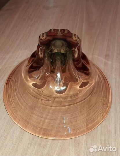 Ваза конфетница, медовое стекло, СССР