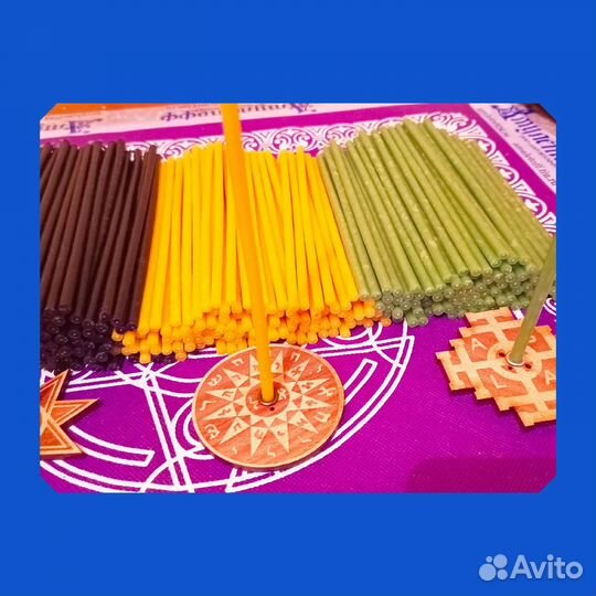 Восковые разноцветные свечи, 400 штук (набор 4 цве