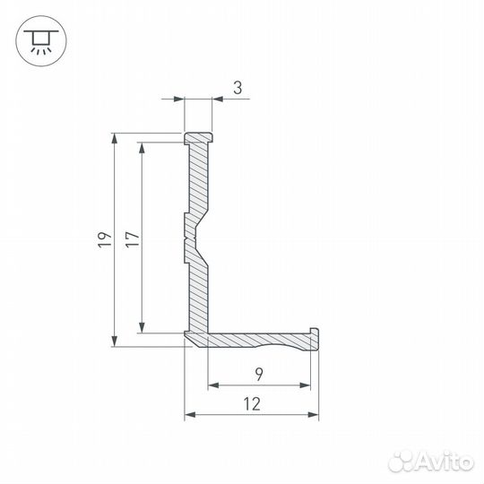 Профиль Arlight ALM-base-H12-2000 026686