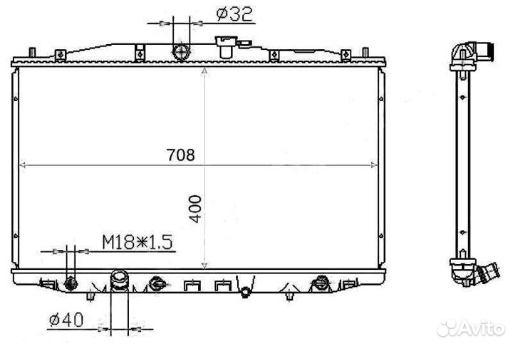Радиатор Honda Accord 2.4 02- пластинчатый