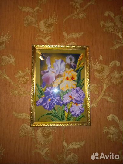 Картина вышивка бисером Ирис