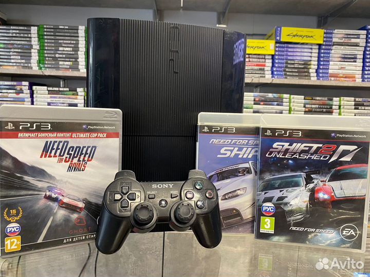 Sony PS3 SS 500gb + 3 игры NFS