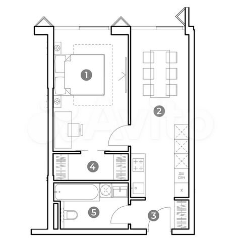 1-к. апартаменты, 44,1 м², 3/29 эт.