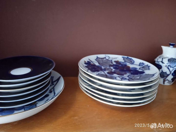 Кофейный сервиз лфз СССР Золотой виноград