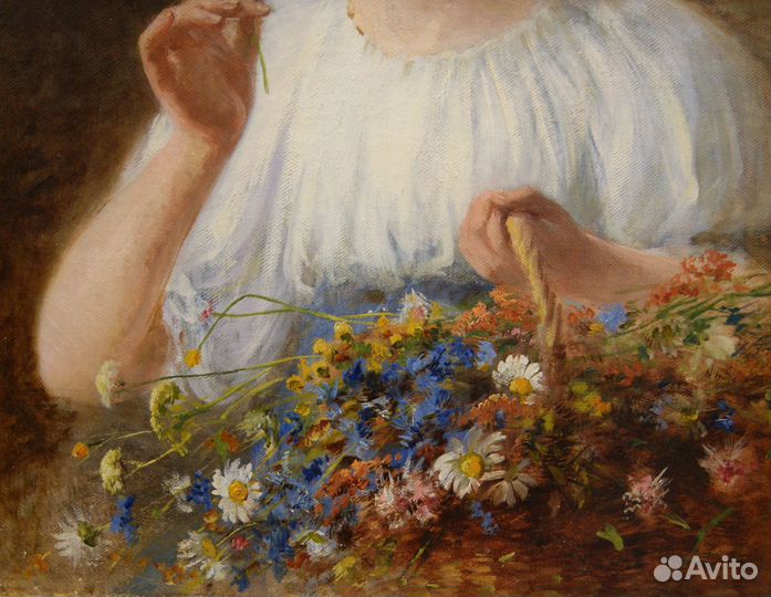 Картина «Девушка с к.цветов» Пасс И.А торг уместен